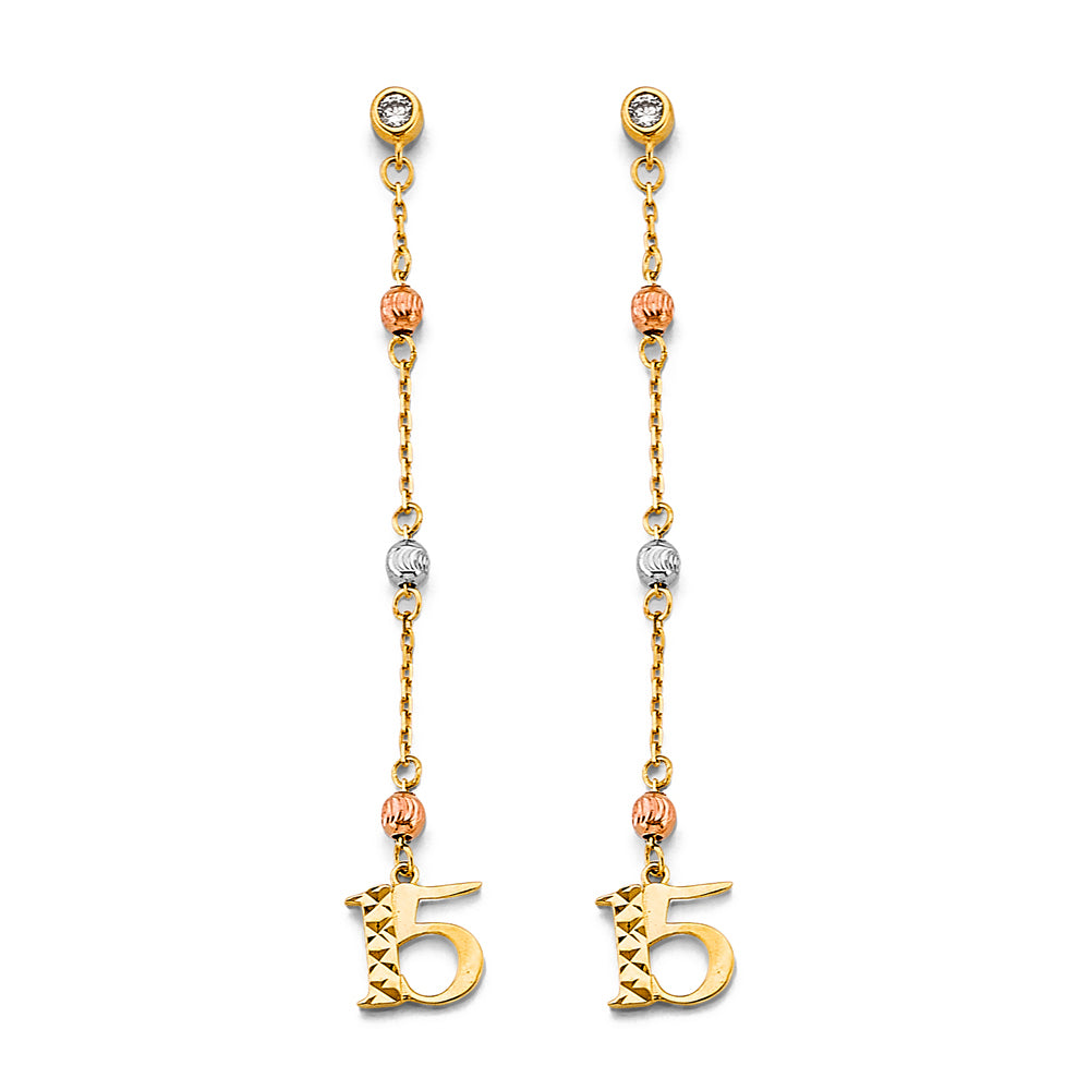 14K Yellow Gold Hanging Earring - ER2012