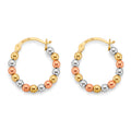 14K Tri Color Ball, 3 Color & Fancy Earring - ER2021