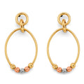 14K Tri Color Ball, 3 Color & Fancy Earring - ER2022