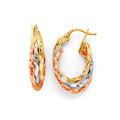 14K Tri Color Ball, 3 Color & Fancy Earring - ER2028