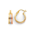 14K Tri Color Ball, 3 Color & Fancy Earring - ER2032