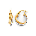 14K Tri Color Ball, 3 Color & Fancy Earring - ER2034