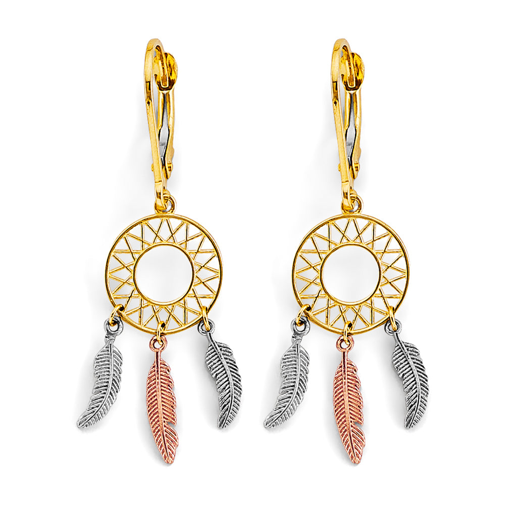 14K Yellow Gold Hanging Earring - ER2041