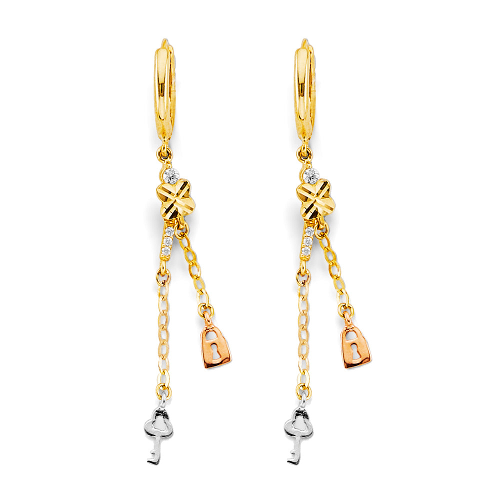 14K Yellow Gold Hanging Earring - ER2042