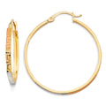 14K Yellow Gold Basic & Fancy Hoop Earring - ER2046