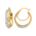 14K Yellow Gold Basic & Fancy Hoop Earring - ER2048
