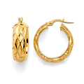 14K Yellow Gold Basic & Fancy Hoop Earring - ER2051