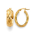 14K Yellow Gold Basic & Fancy Hoop Earring - ER2052