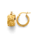 14K Yellow Gold Basic & Fancy Hoop Earring - ER2053