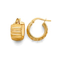 14K Yellow Gold Basic & Fancy Hoop Earring - ER2054