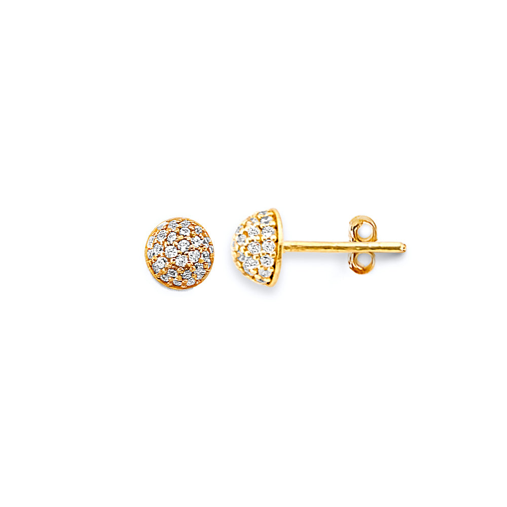 14K Yellow Gold Post Earring with Push Back - ER2059