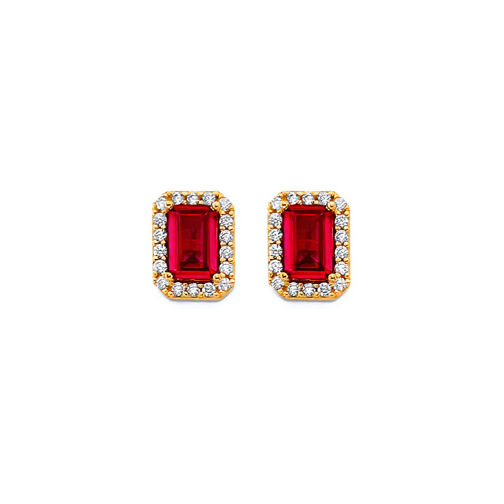 14K Yellow Gold Post Earring with Push Back - ER2062
