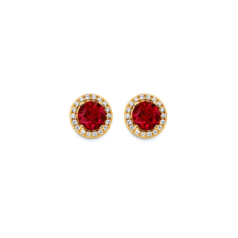 14K Yellow Gold Post Earring with Push Back - ER2064