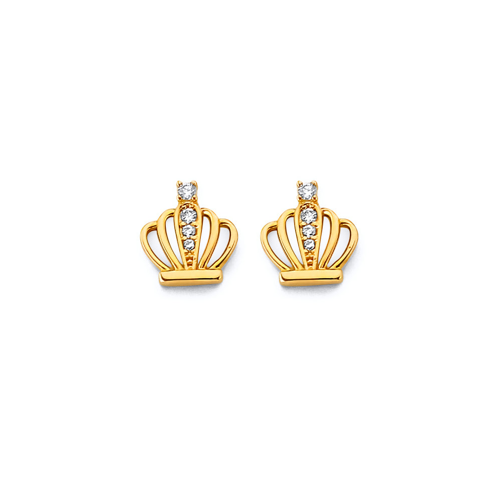 14K Yellow Gold Post Earring with Push Back - ER2065