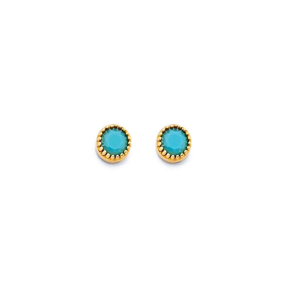 14K Yellow Gold Post Earring with Push Back - ER2067
