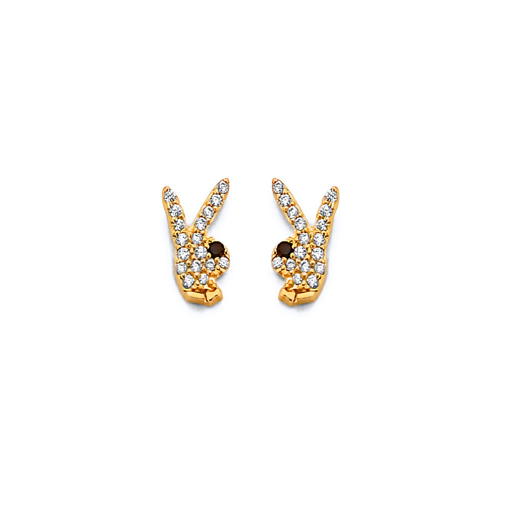 14K Yellow Gold Post Earring with Push Back - ER2068