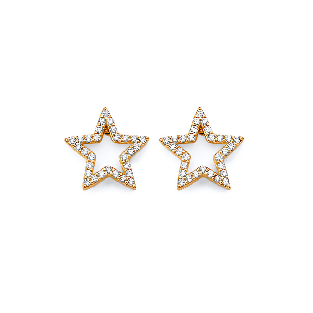 14K Yellow Gold Post Earring with Push Back - ER2069