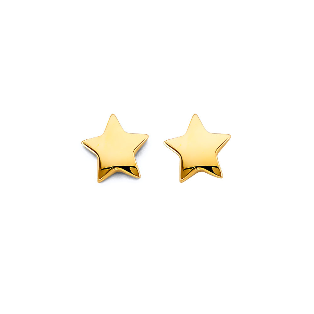 14K Yellow Gold Post Earring with Push Back - ER2071