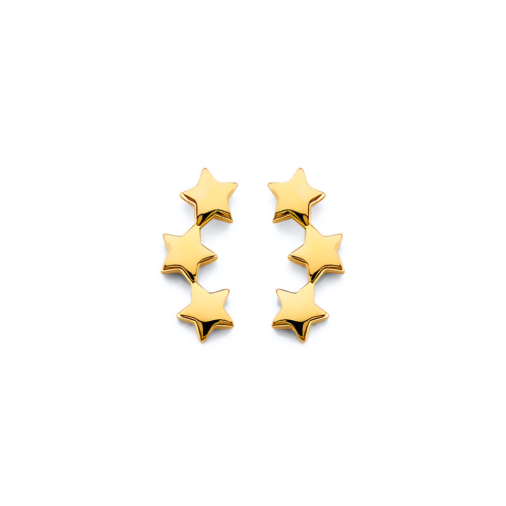 14K Yellow Gold Post Earring with Push Back - ER2072