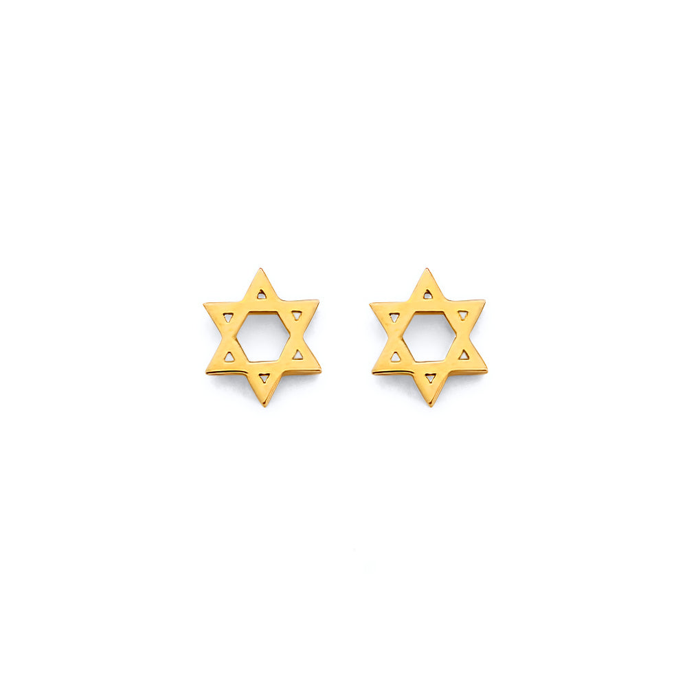 14K Yellow Gold Post Earring with Push Back - ER2073