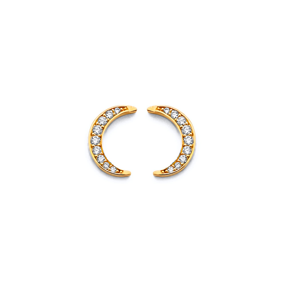 14K Yellow Gold Post Earring with Push Back - ER2074