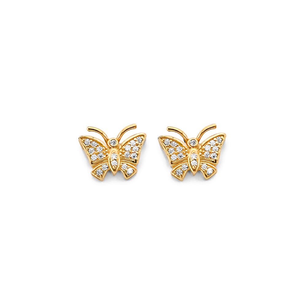 14K Yellow Gold Post Earring with Push Back - ER2077