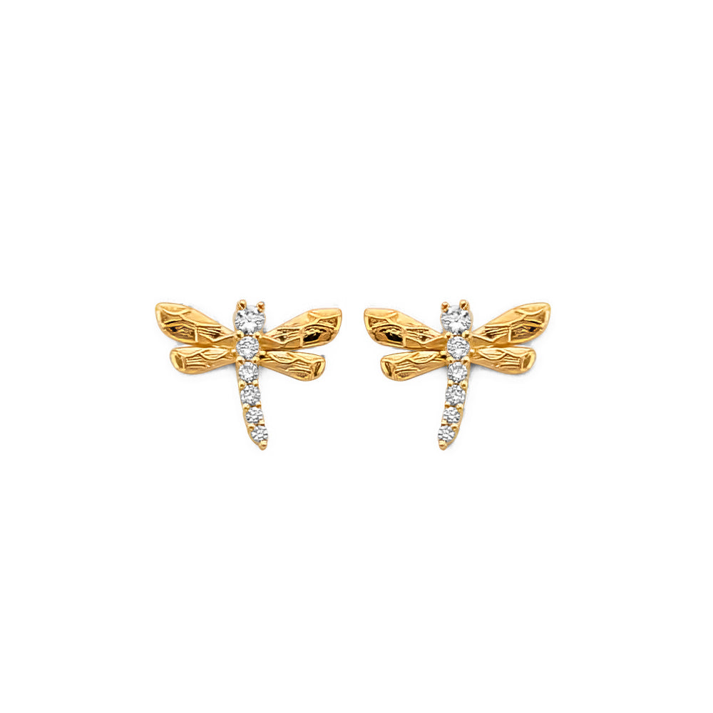 14K Yellow Gold Post Earring with Push Back - ER2078