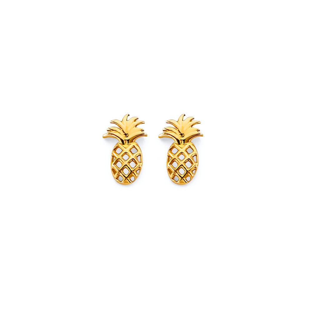 14K Yellow Gold Post Earring with Push Back - ER2079