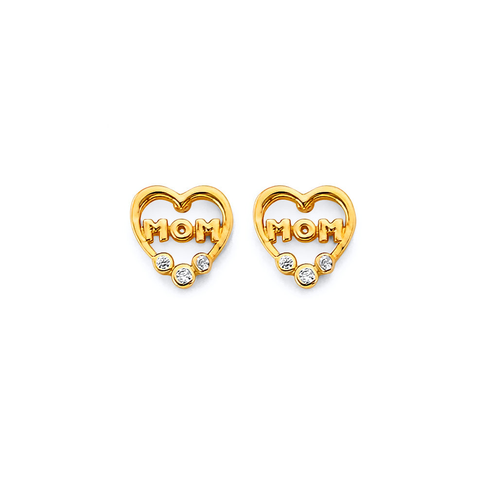 14K Yellow Gold Post Earring with Push Back - ER2081