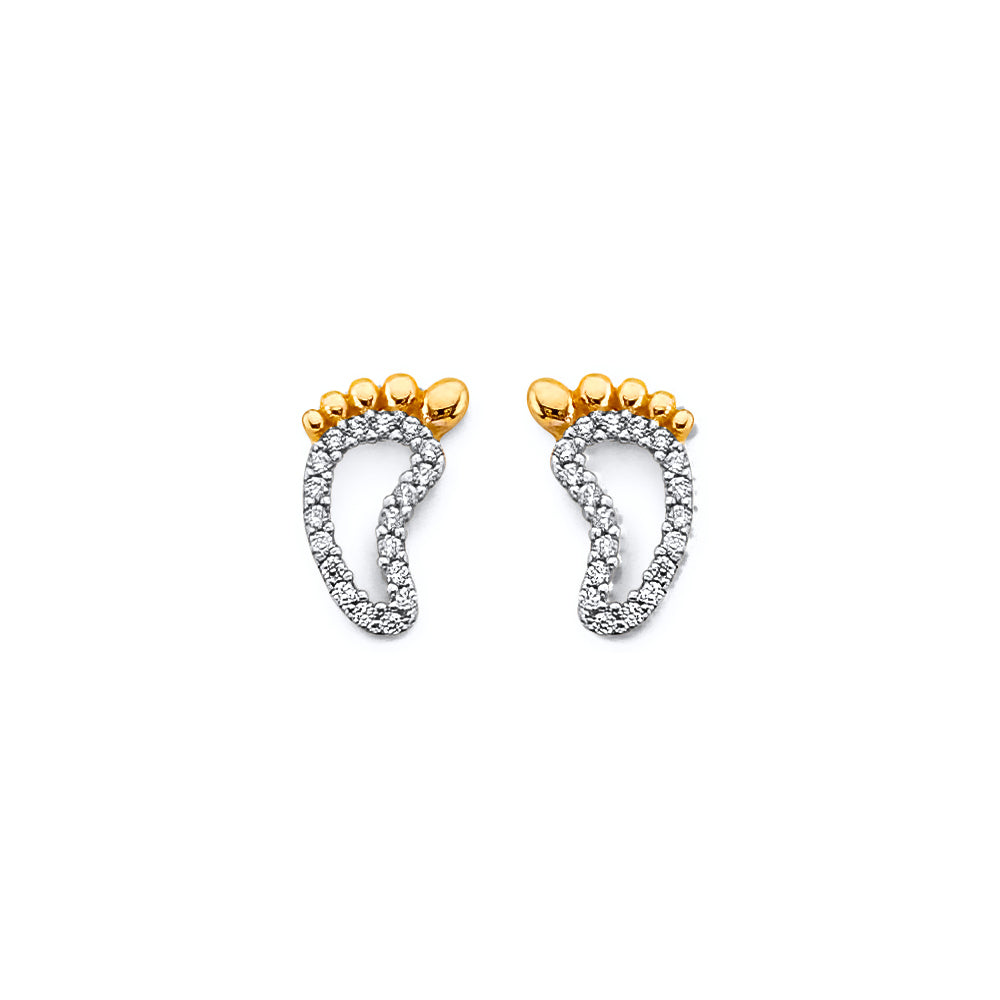 14K Yellow Gold Post Earring with Push Back - ER2082