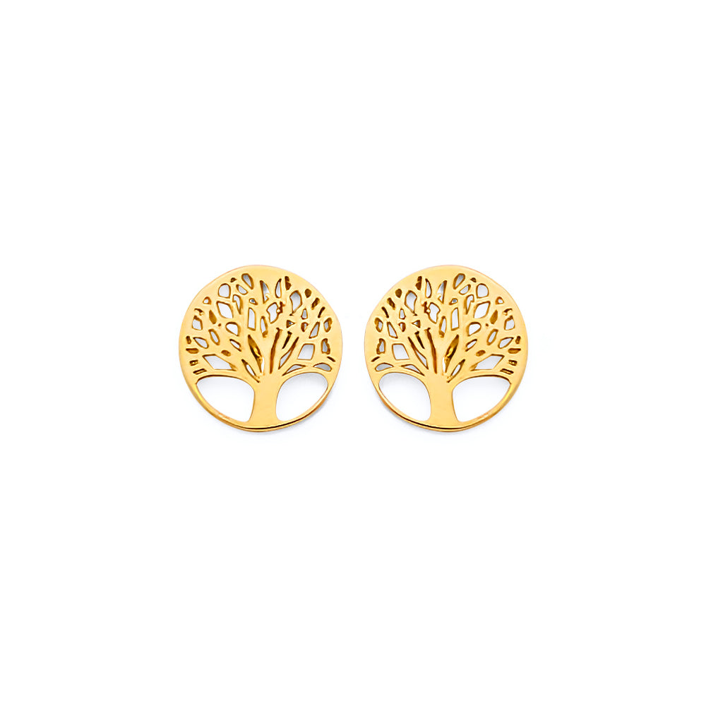14K Yellow Gold Post Earring with Push Back - ER2083