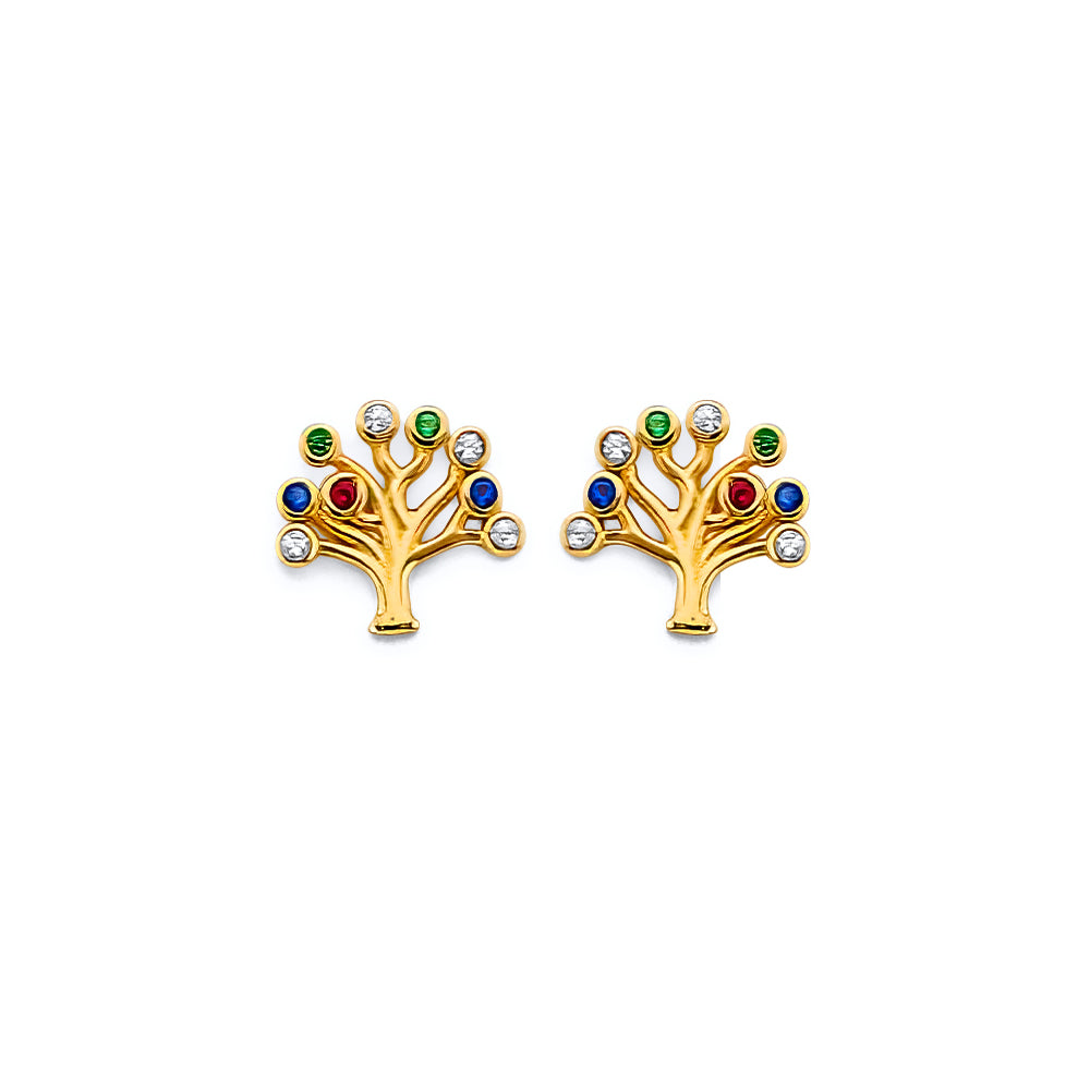 14K Yellow Gold Post Earring with Push Back - ER2084