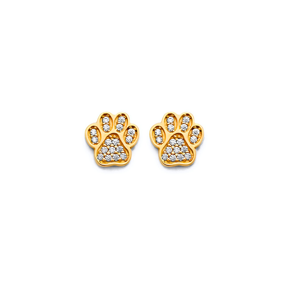 14K Yellow Gold Post Earring with Push Back - ER2085