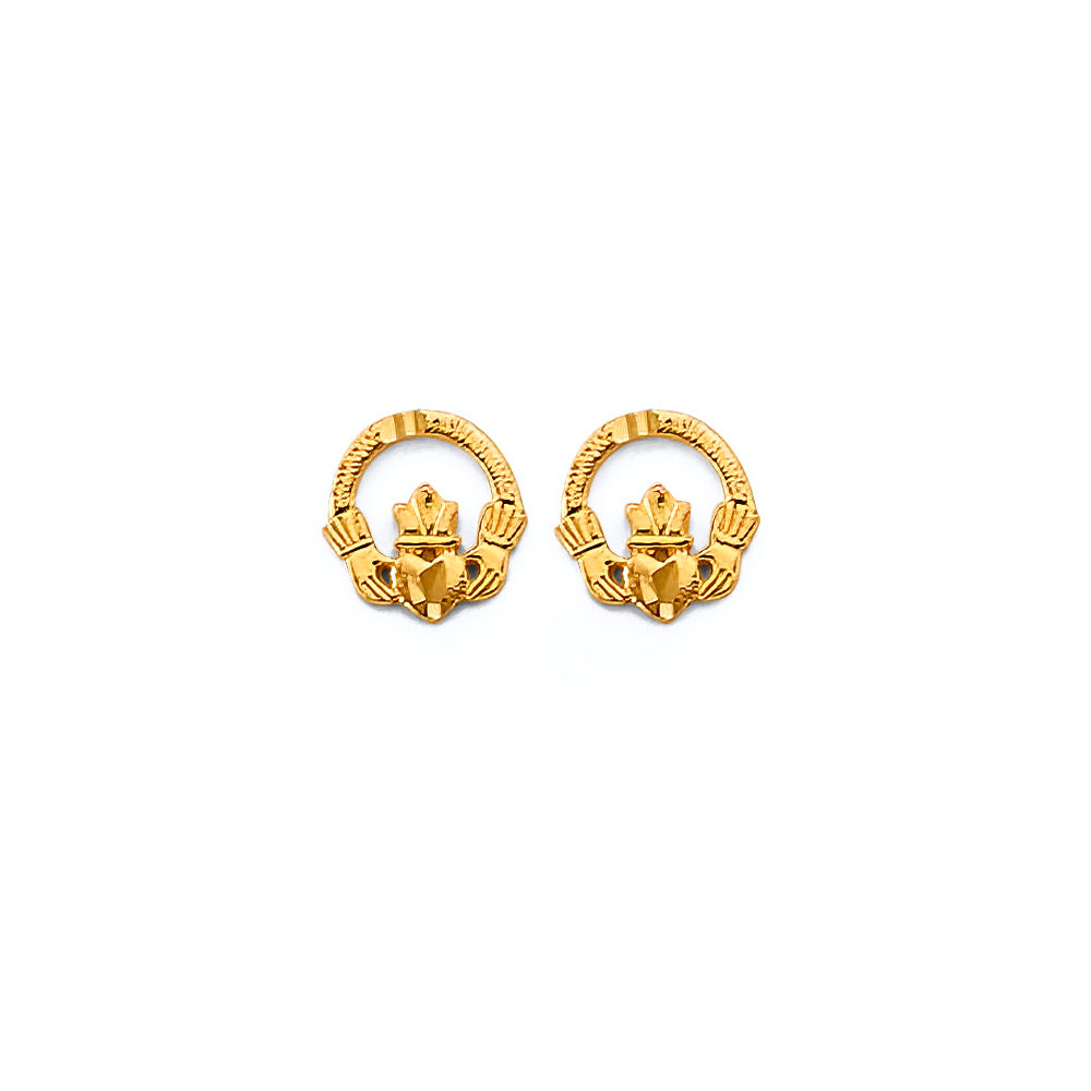 14K Yellow Gold Post Earring with Push Back - ER2087