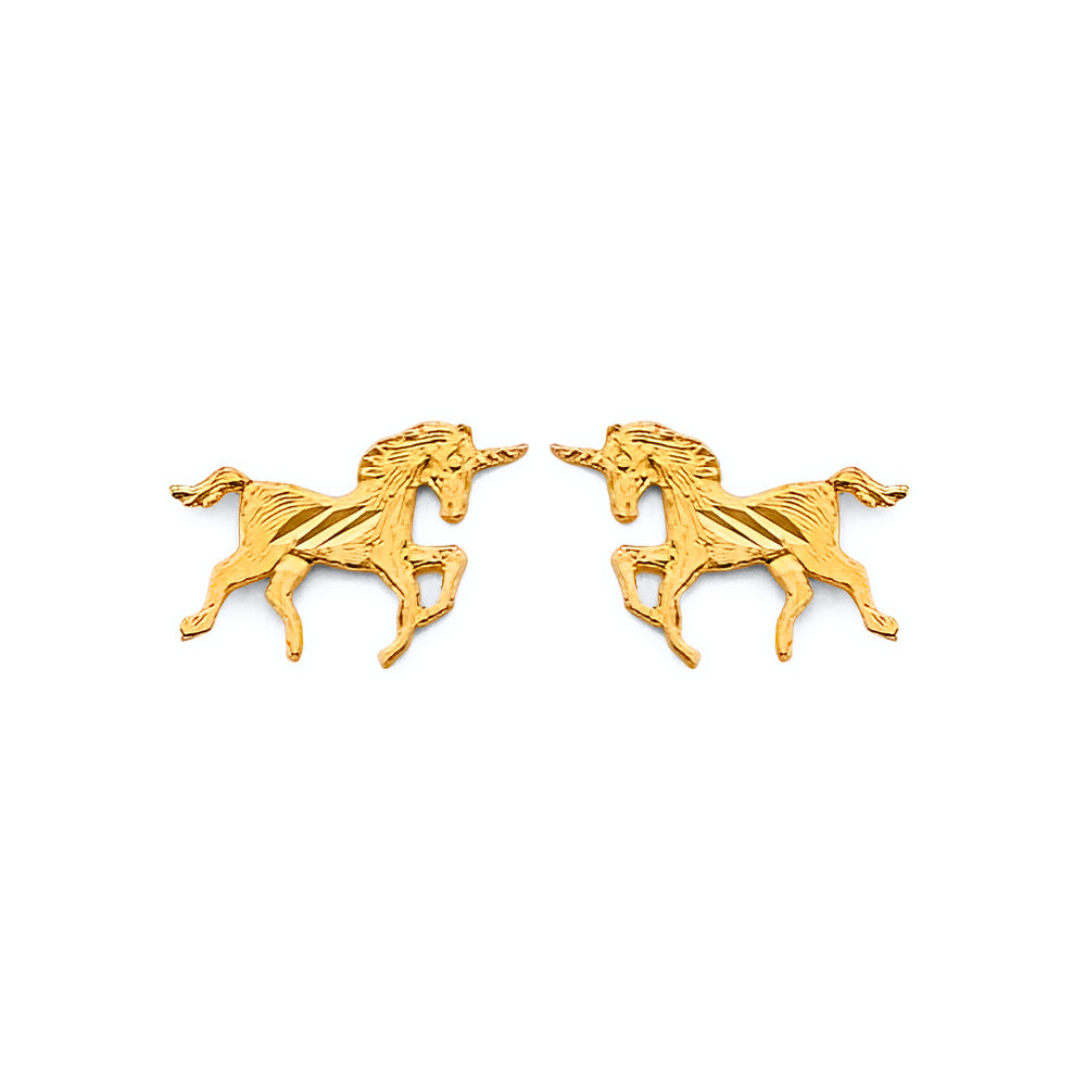 14K Yellow Gold Post Earring with Push Back - ER2089