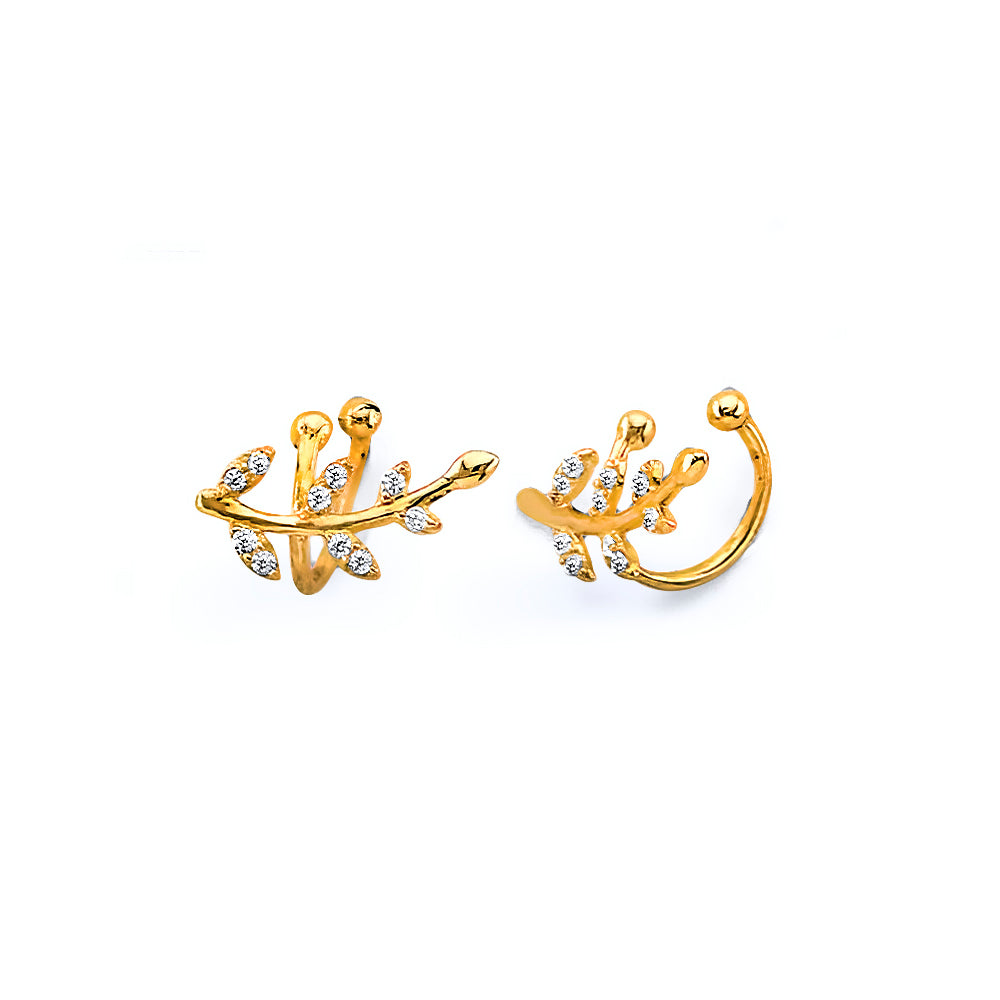 14K Yellow Gold Post Earring with Push Back - ER2098