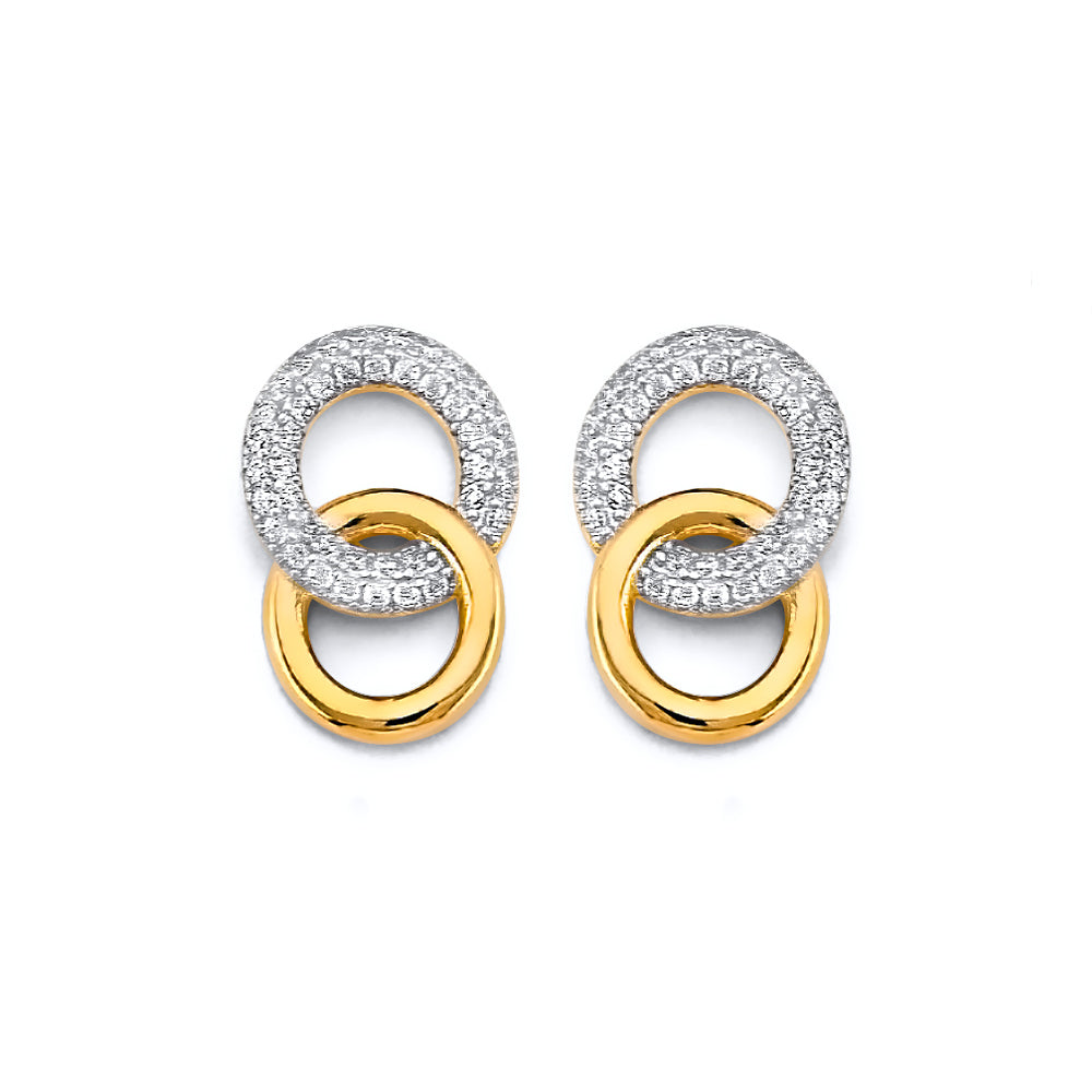 14K Yellow Gold Post Earring with Push Back - ER2107