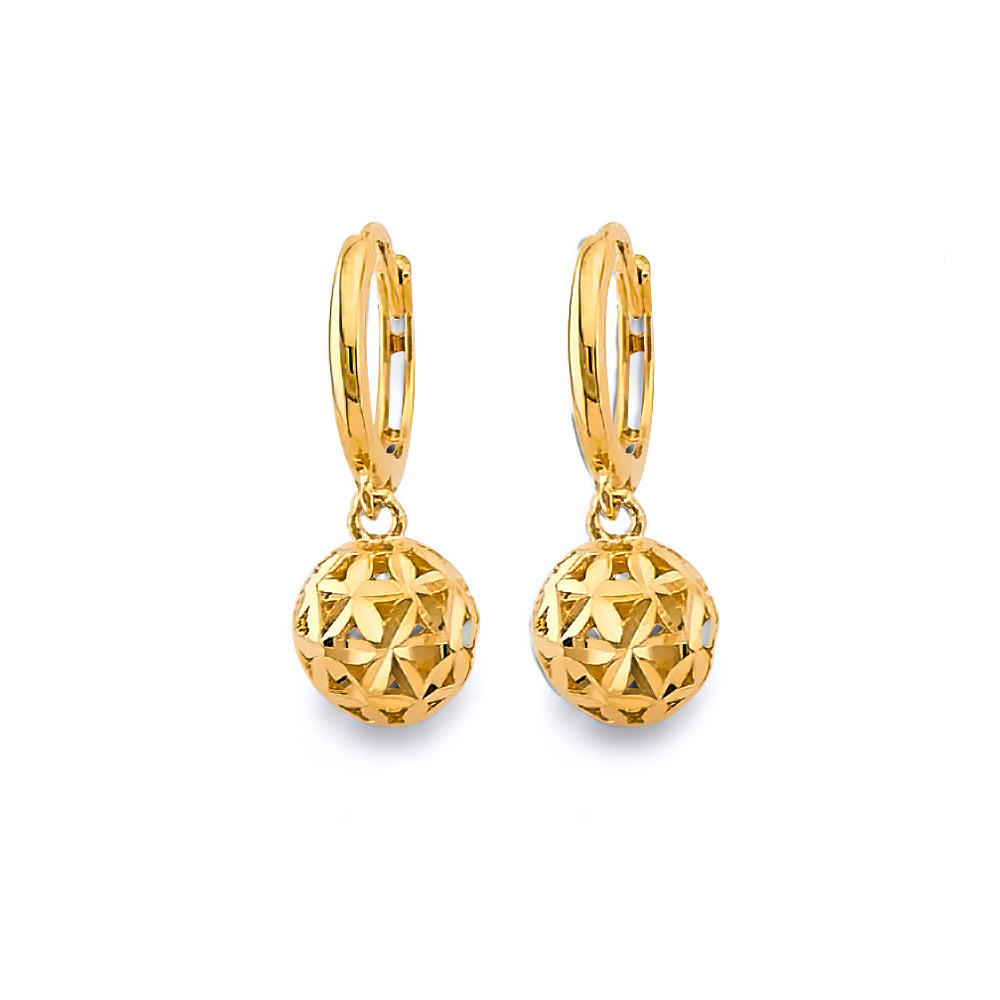 14K Yellow Gold Post Earring with Push Back - ER2108
