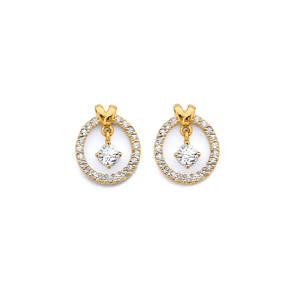 14K Yellow Gold Post Earring with Push Back - ER2114