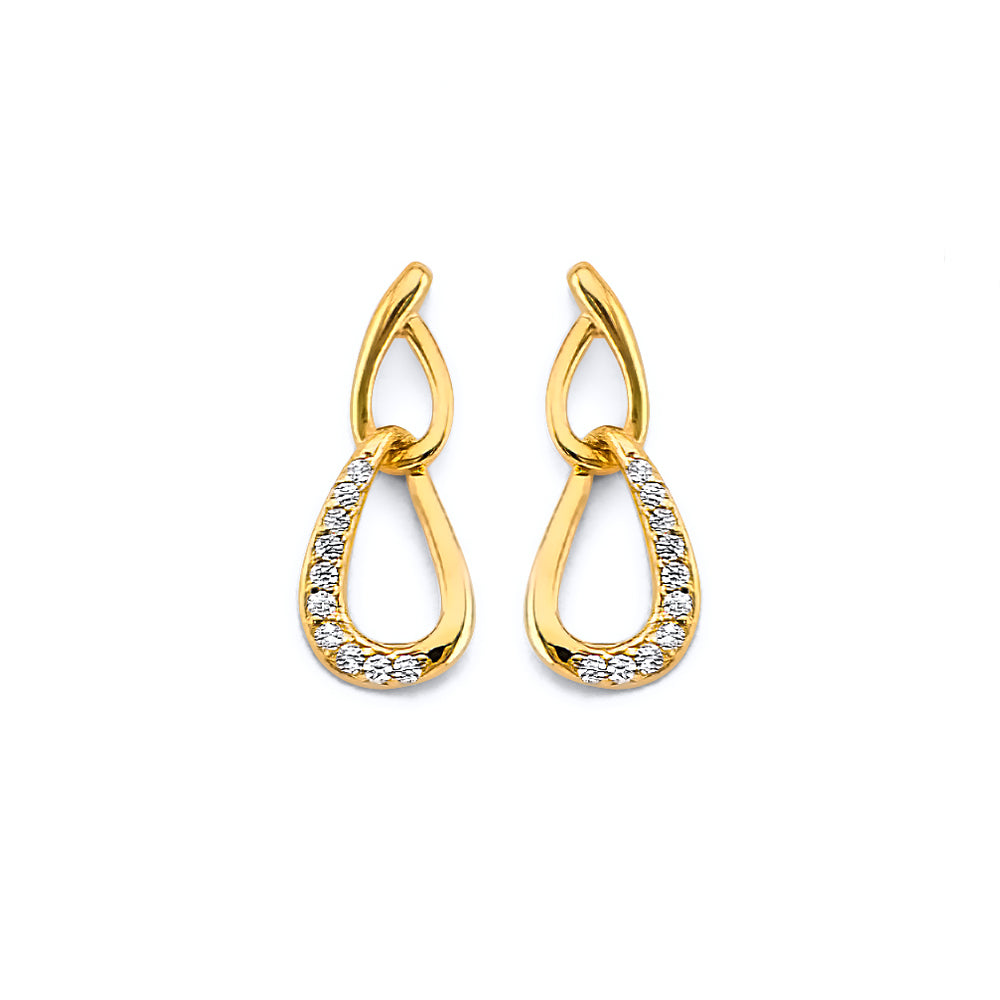 14K Yellow Gold Post Earring with Push Back - ER2115
