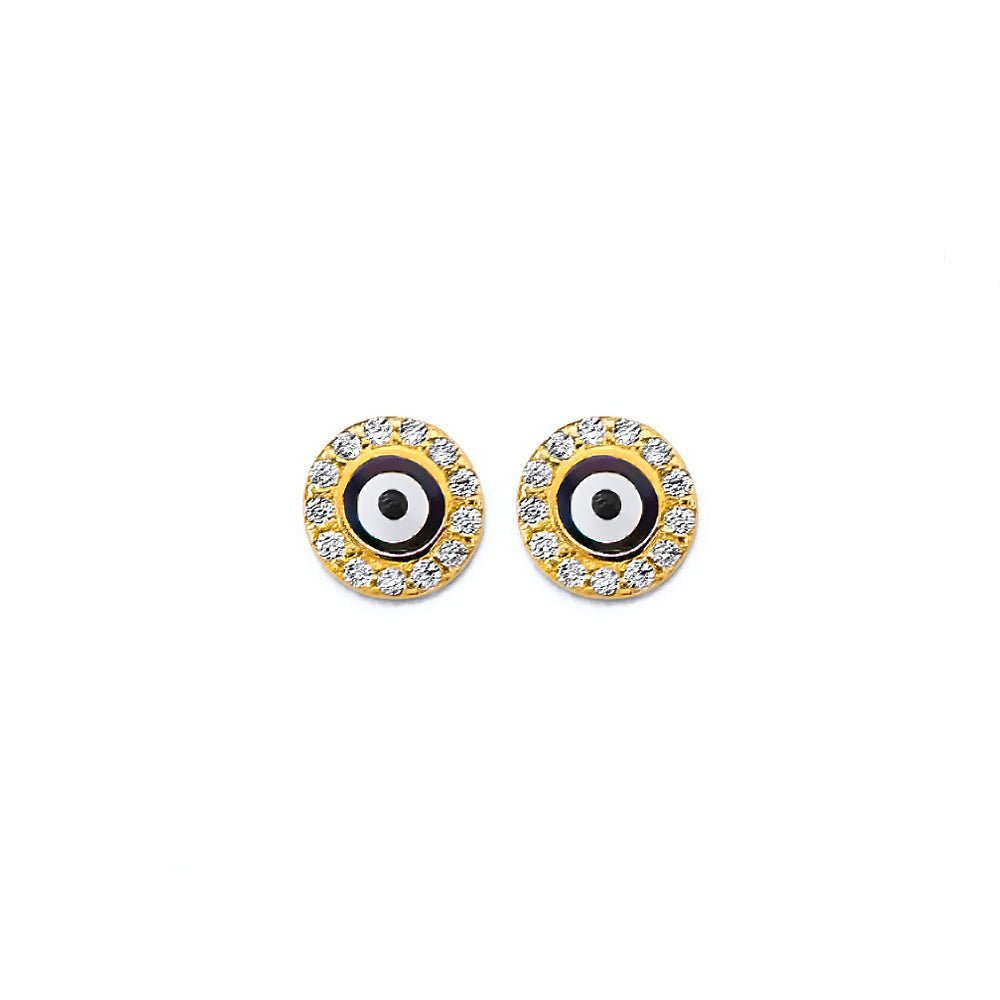 14K Yellow Gold Post Earring with Push Back - ER2117