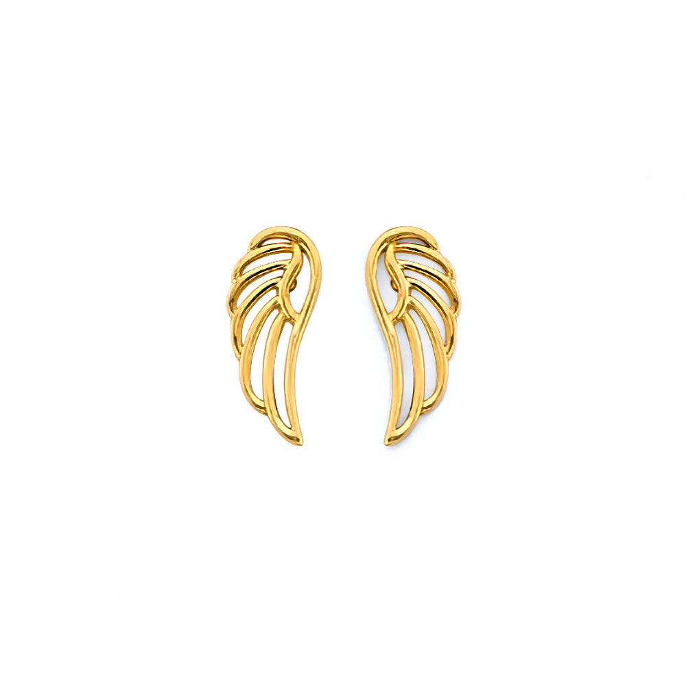 14K Yellow Gold Post Earring with Push Back - ER2119