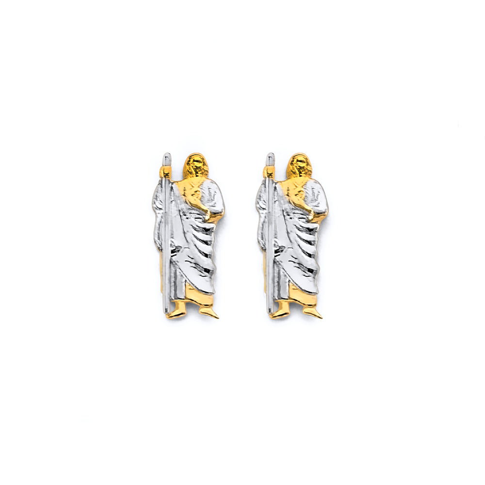14K Yellow Gold Post Earring with Push Back - ER2120
