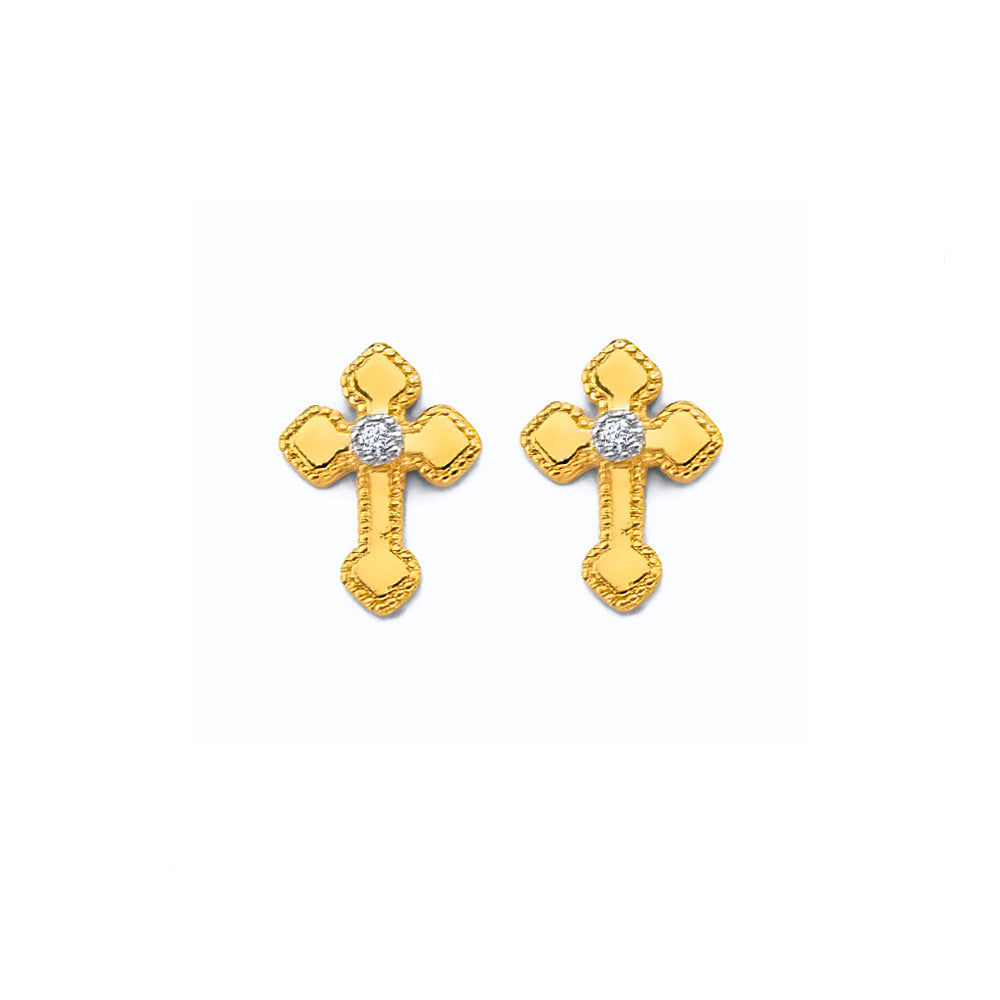 14K Yellow Gold Post Earring with Push Back - ER2123