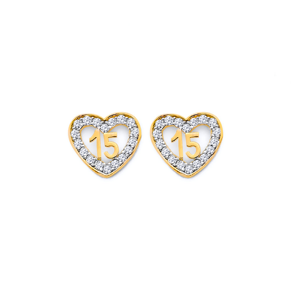 14K Yellow Gold Post Earring with Push Back - ER2125