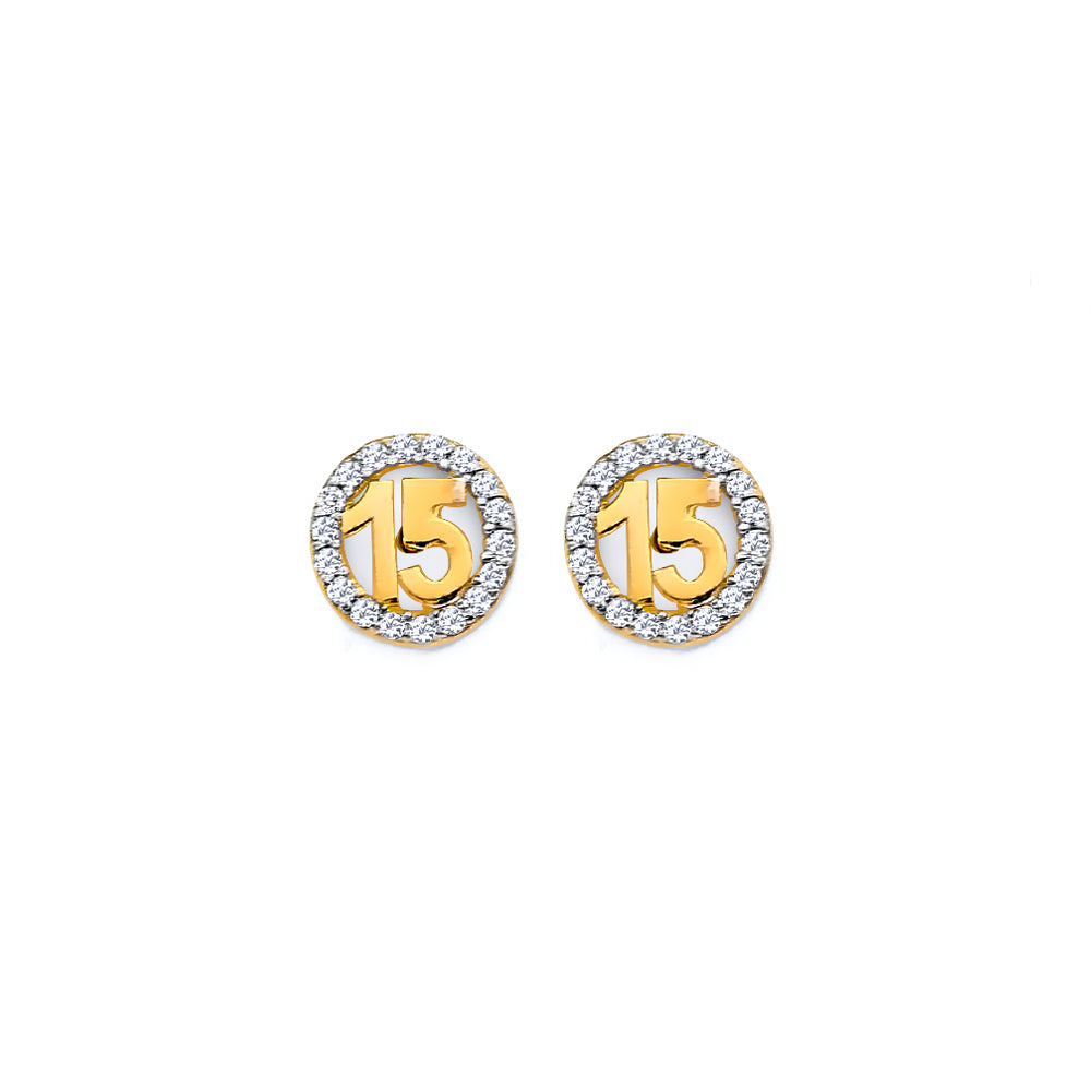 14K Yellow Gold Post Earring with Push Back - ER2126