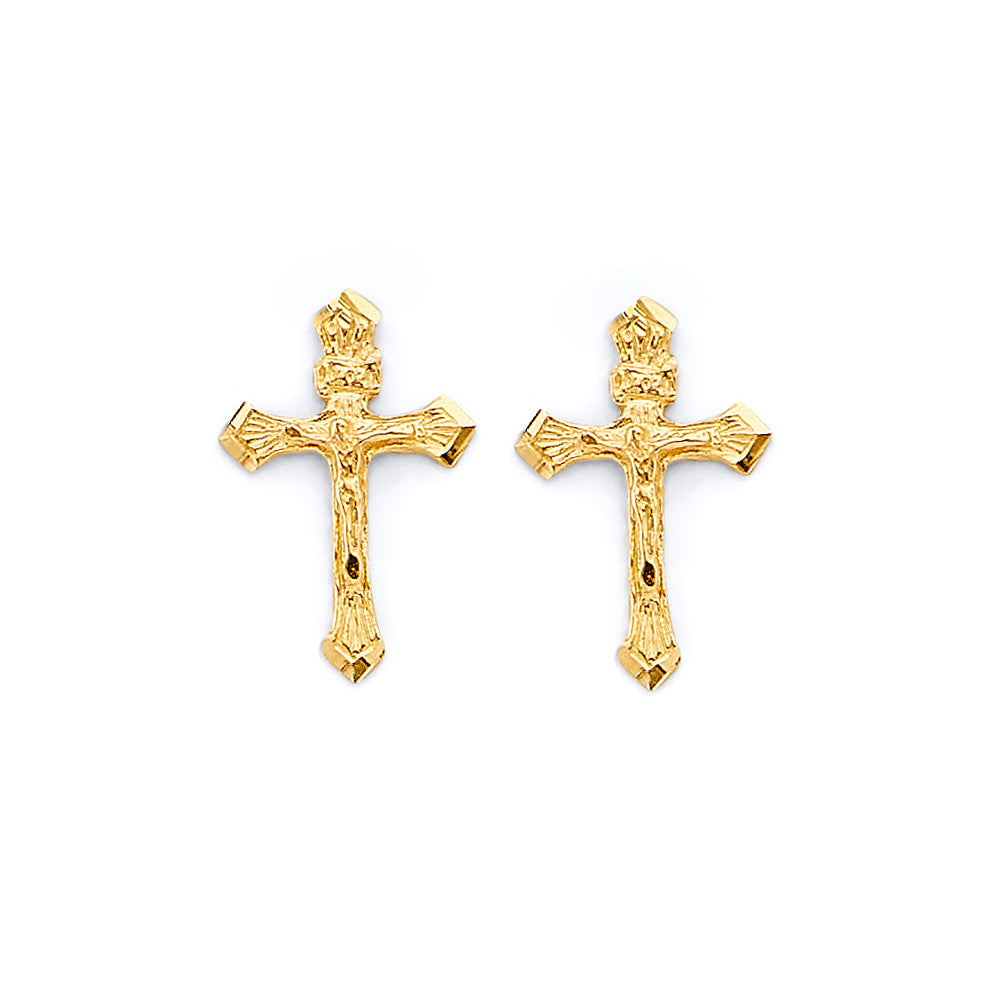 14K Yellow Gold Post Earring with Push Back - ER2128