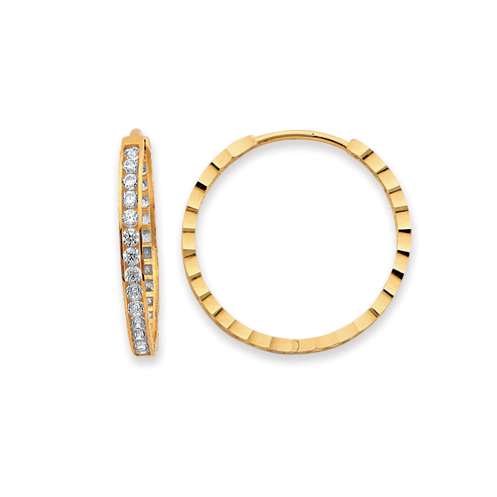 14K Yellow Gold Huggies Earring - ER2133