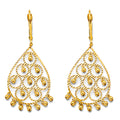 14K Yellow Gold Teardrop & Chandelier Earring - ER2142
