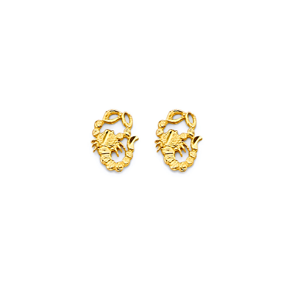 14K Yellow Gold Post Earring with Push Back - ER2153